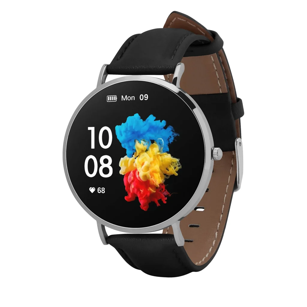 Smartwatch GARETT Verona silver-black leather